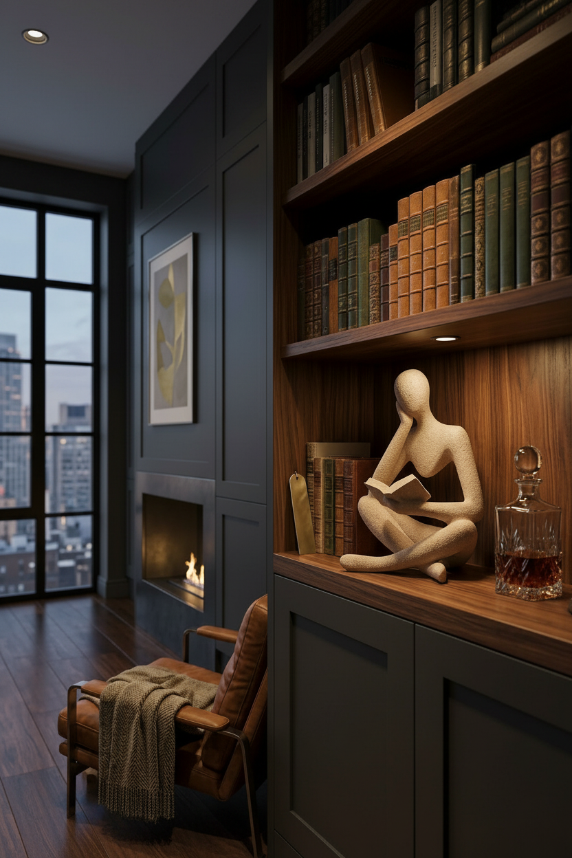 Sandstone Reading Sculpture — Portrait